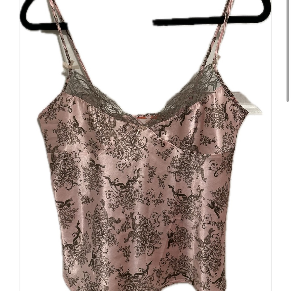 Vintage pink lace tank top